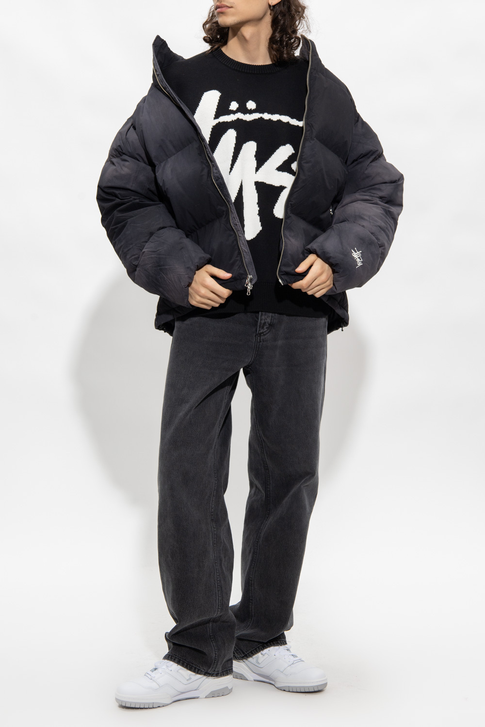 Black Sofa sweater with logo Stussy - SchaferandweinerShops
